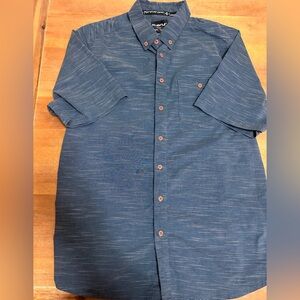 Kavu Men’s Short Sleeve Blue Button Down Large